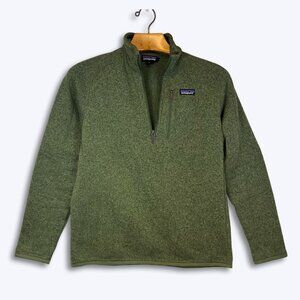 Patagonia Better Sweater 1/4 Quarter Zip Fleece Pullover Mens M Olive Green Knit